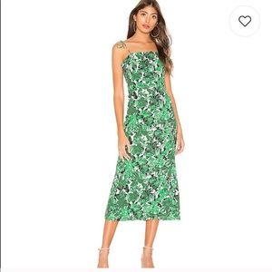 Free People Green White Beach Party MIDI Dress